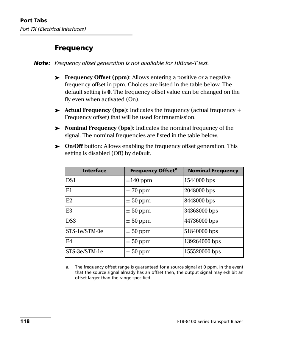 Frequency | EXFO FTB-8100 Series Transport Blazer for FTB-200 User Manual | Page 130 / 518