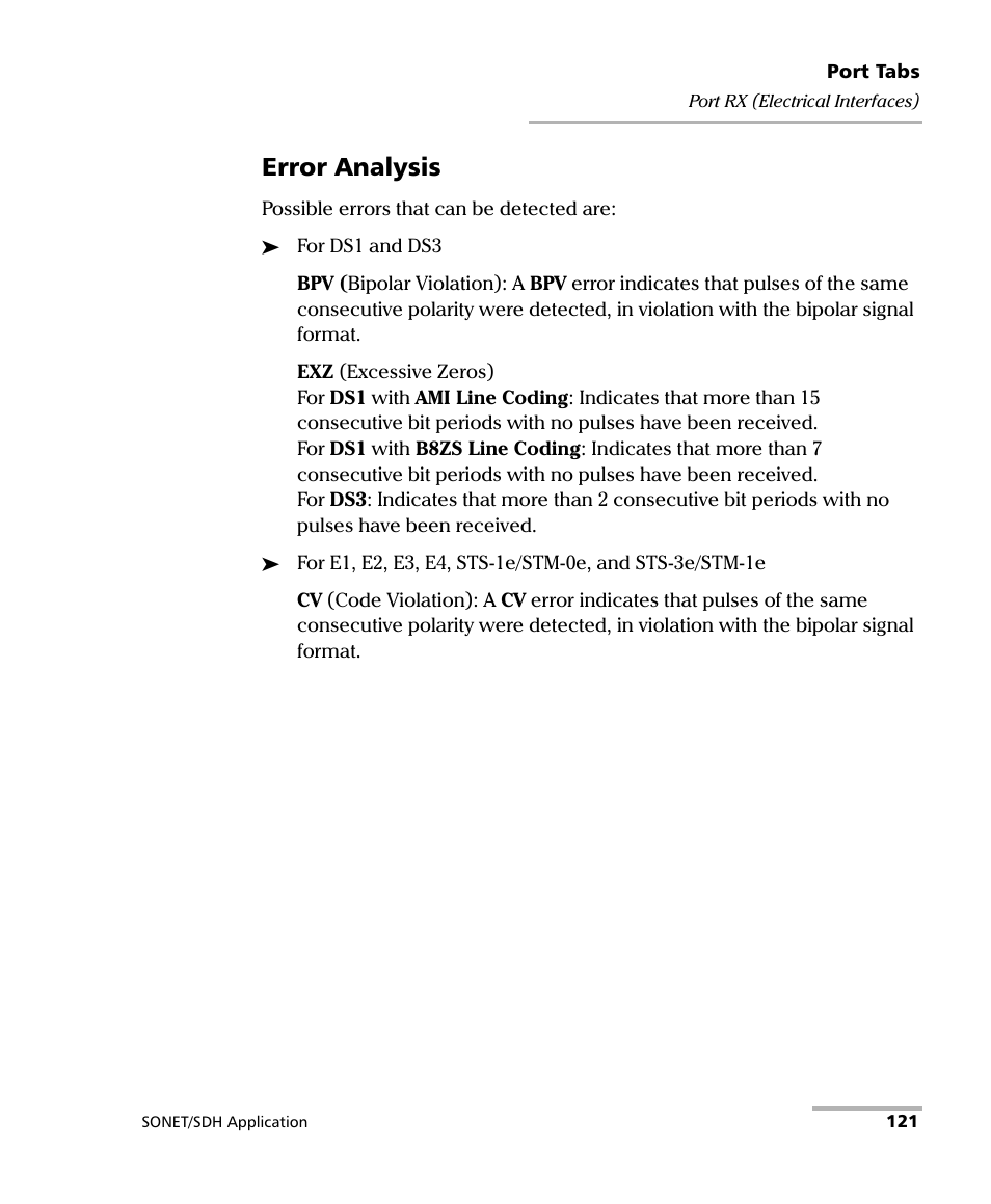 Error analysis | EXFO FTB-8100 Series Transport Blazer for FTB-200 User Manual | Page 133 / 518
