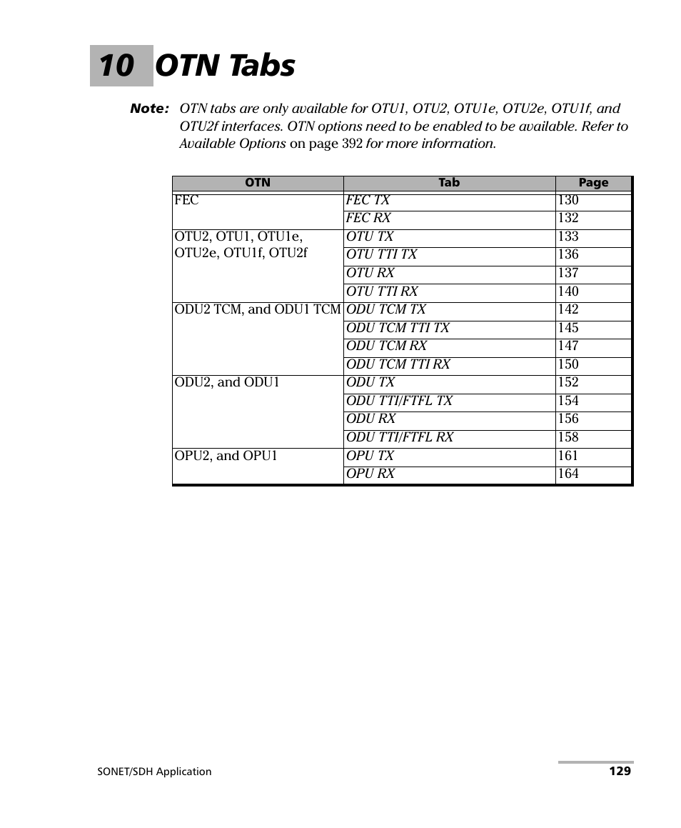 10 otn tabs | EXFO FTB-8100 Series Transport Blazer for FTB-200 User Manual | Page 141 / 518