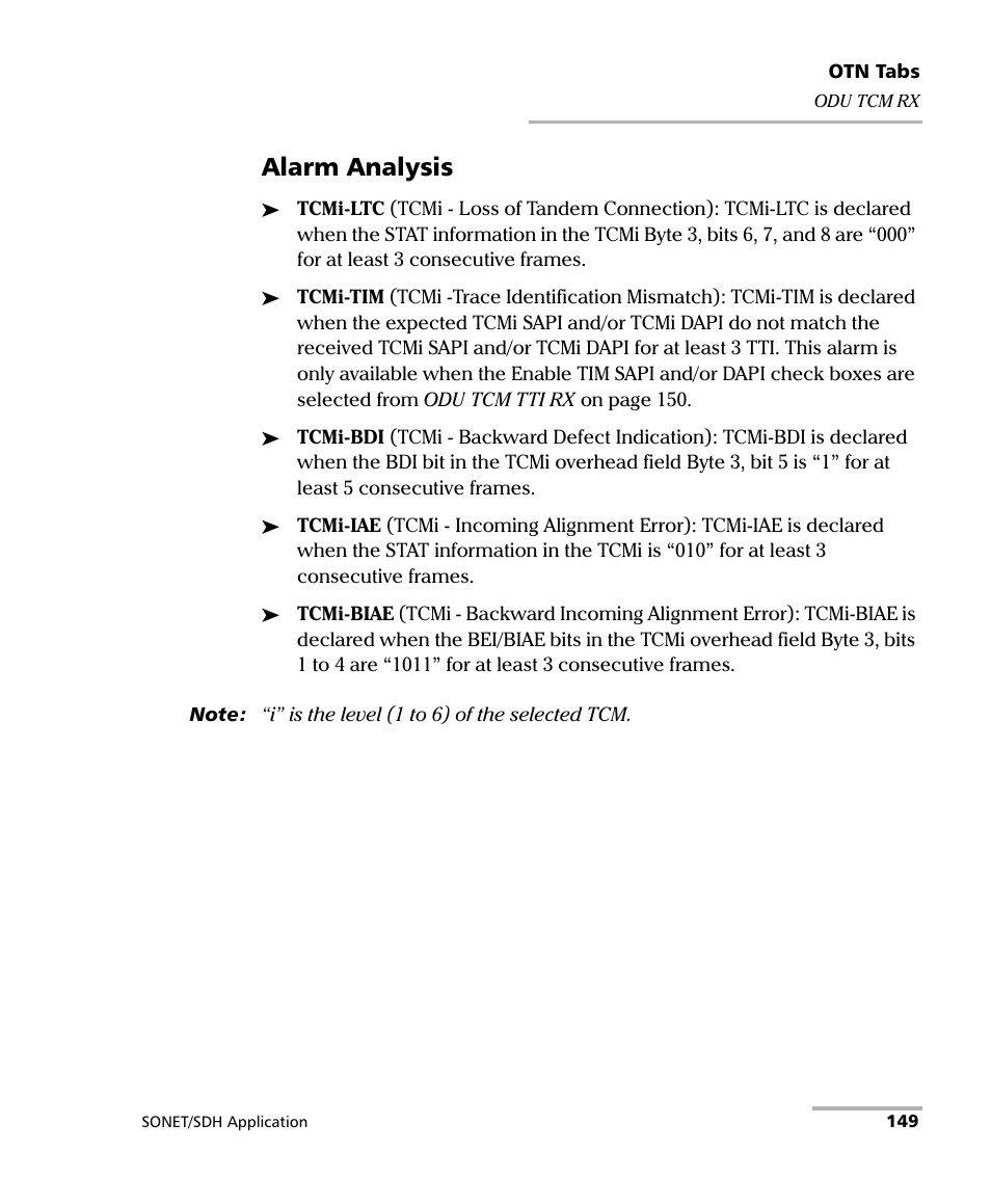 Alarm analysis | EXFO FTB-8100 Series Transport Blazer for FTB-200 User Manual | Page 161 / 518
