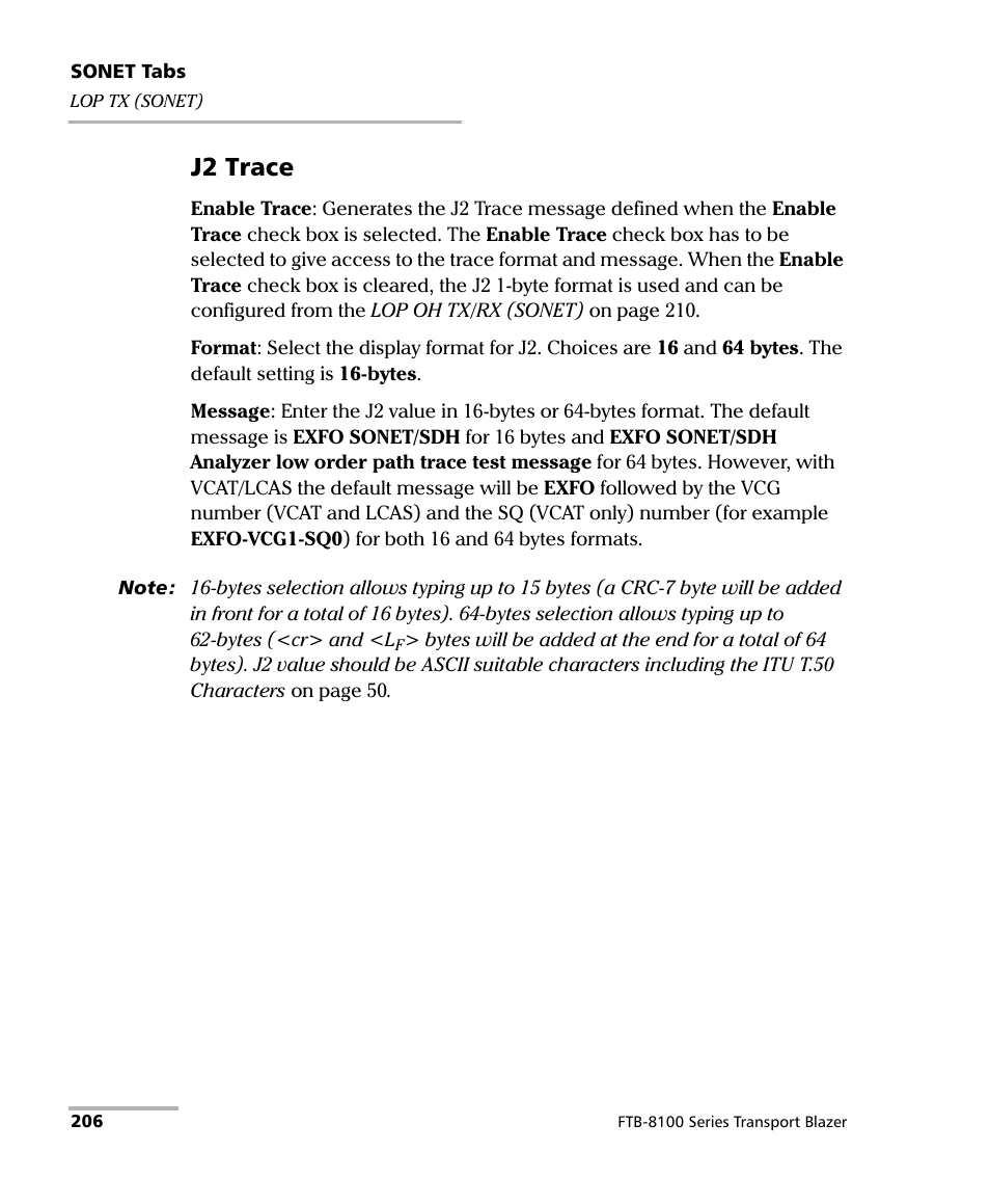 J2 trace | EXFO FTB-8100 Series Transport Blazer for FTB-200 User Manual | Page 218 / 518
