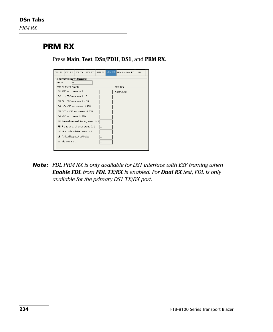 Prm rx | EXFO FTB-8100 Series Transport Blazer for FTB-200 User Manual | Page 246 / 518