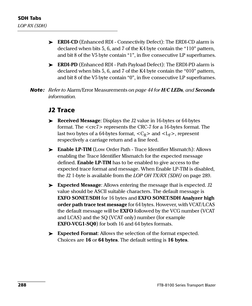 J2 trace | EXFO FTB-8100 Series Transport Blazer for FTB-200 User Manual | Page 300 / 518
