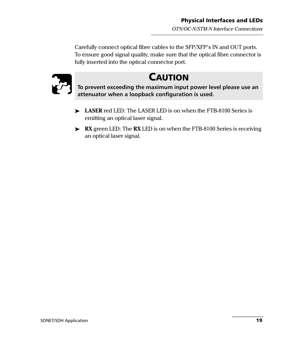 Aution | EXFO FTB-8100 Series Transport Blazer for FTB-200 User Manual | Page 31 / 518