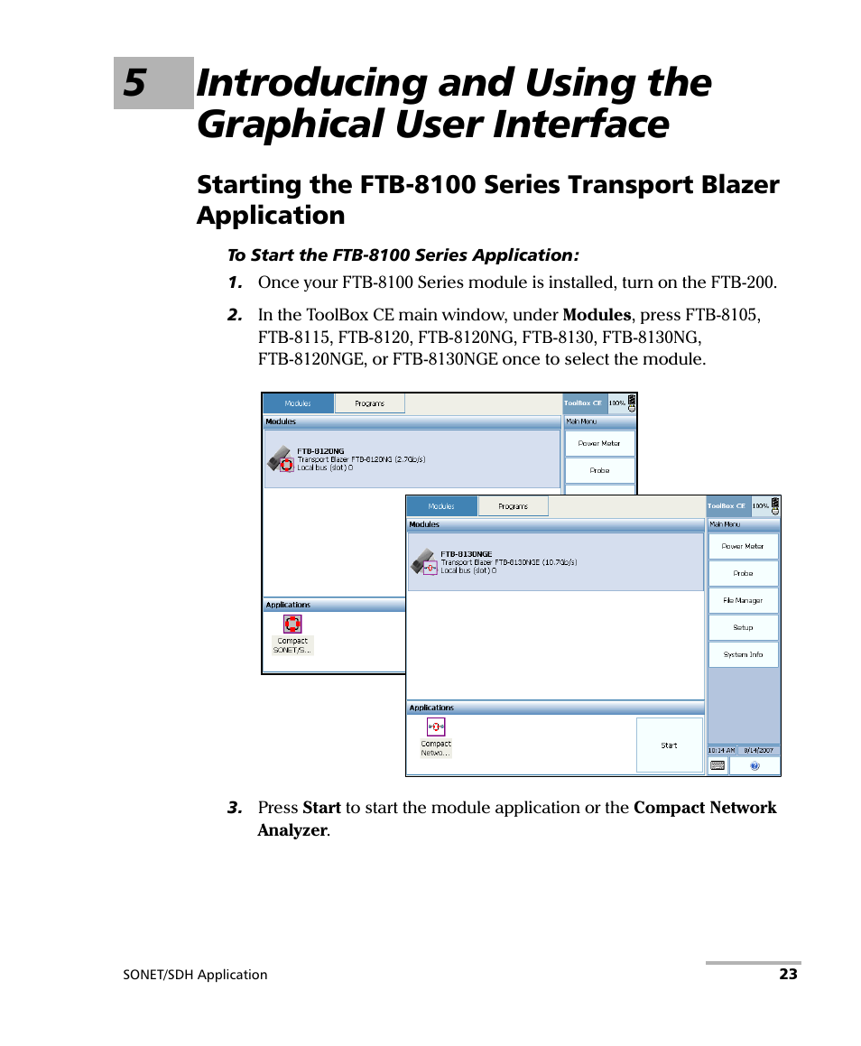 EXFO FTB-8100 Series Transport Blazer for FTB-200 User Manual | Page 35 / 518
