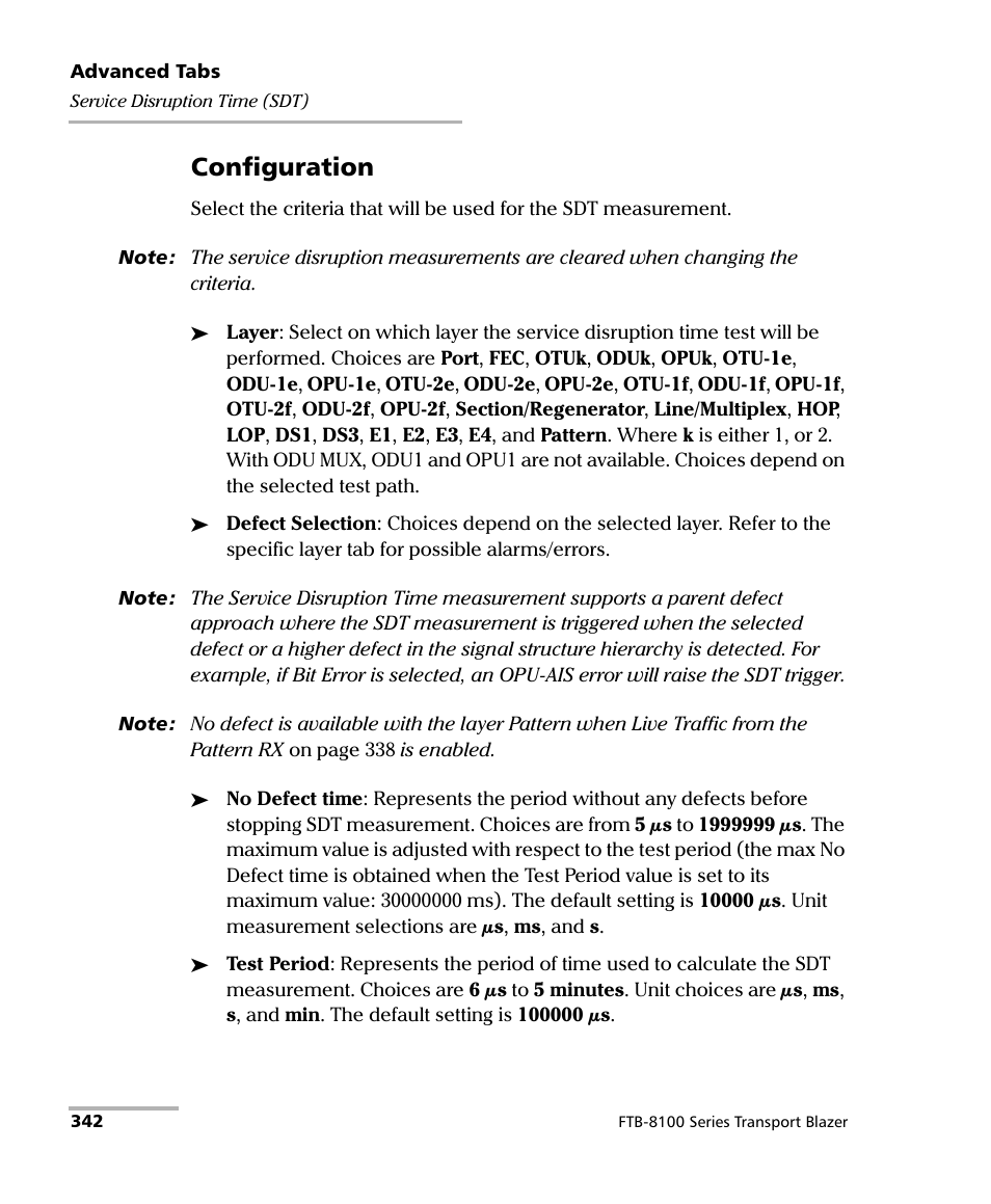 Configuration | EXFO FTB-8100 Series Transport Blazer for FTB-200 User Manual | Page 354 / 518