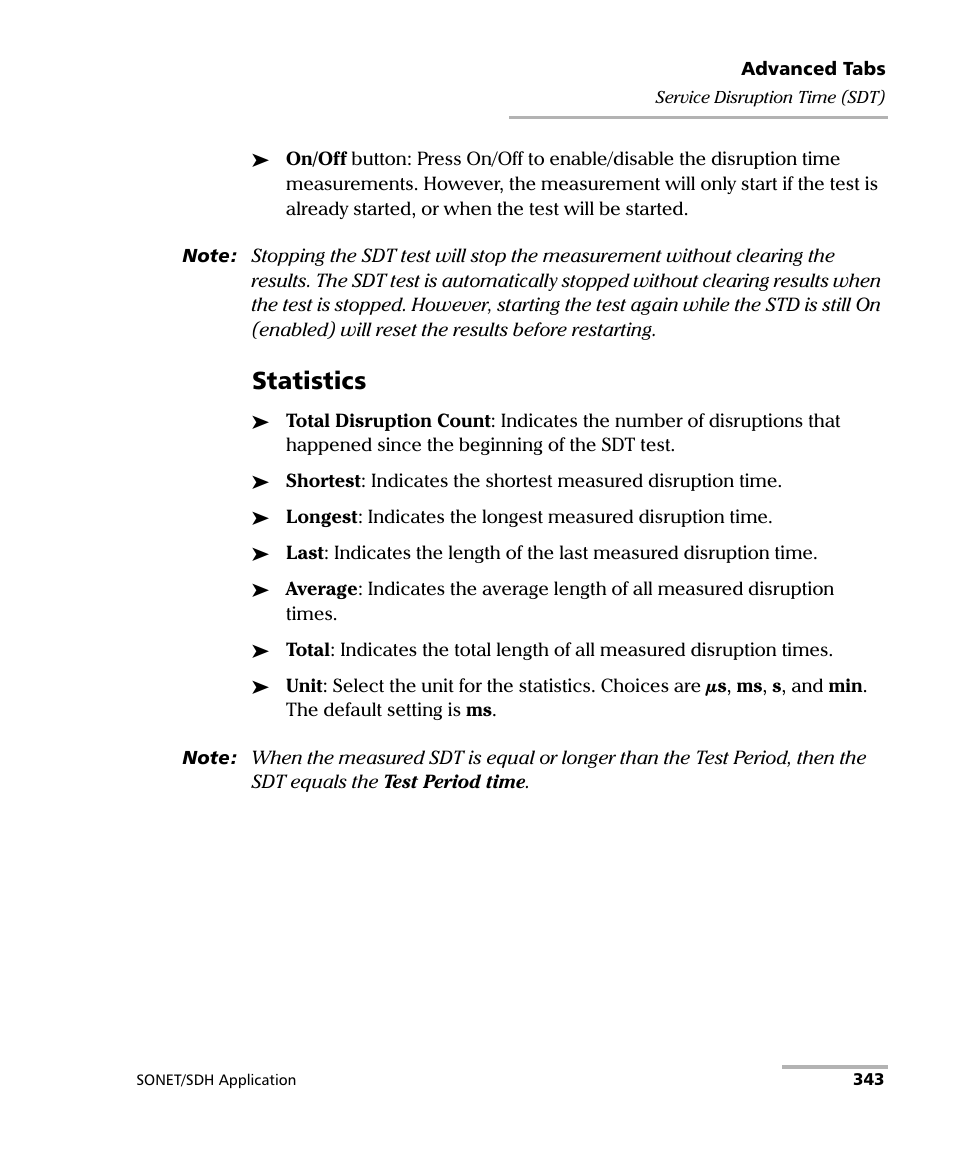 Statistics | EXFO FTB-8100 Series Transport Blazer for FTB-200 User Manual | Page 355 / 518