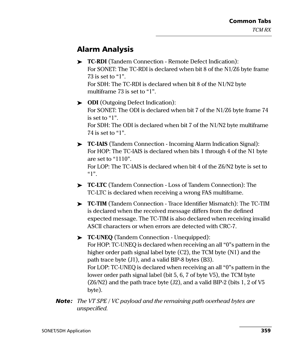 Alarm analysis | EXFO FTB-8100 Series Transport Blazer for FTB-200 User Manual | Page 371 / 518