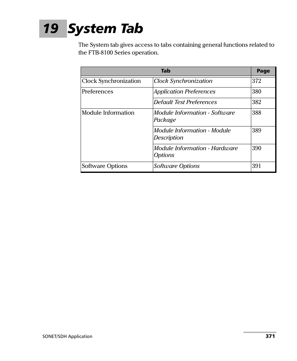 19 system tab | EXFO FTB-8100 Series Transport Blazer for FTB-200 User Manual | Page 383 / 518