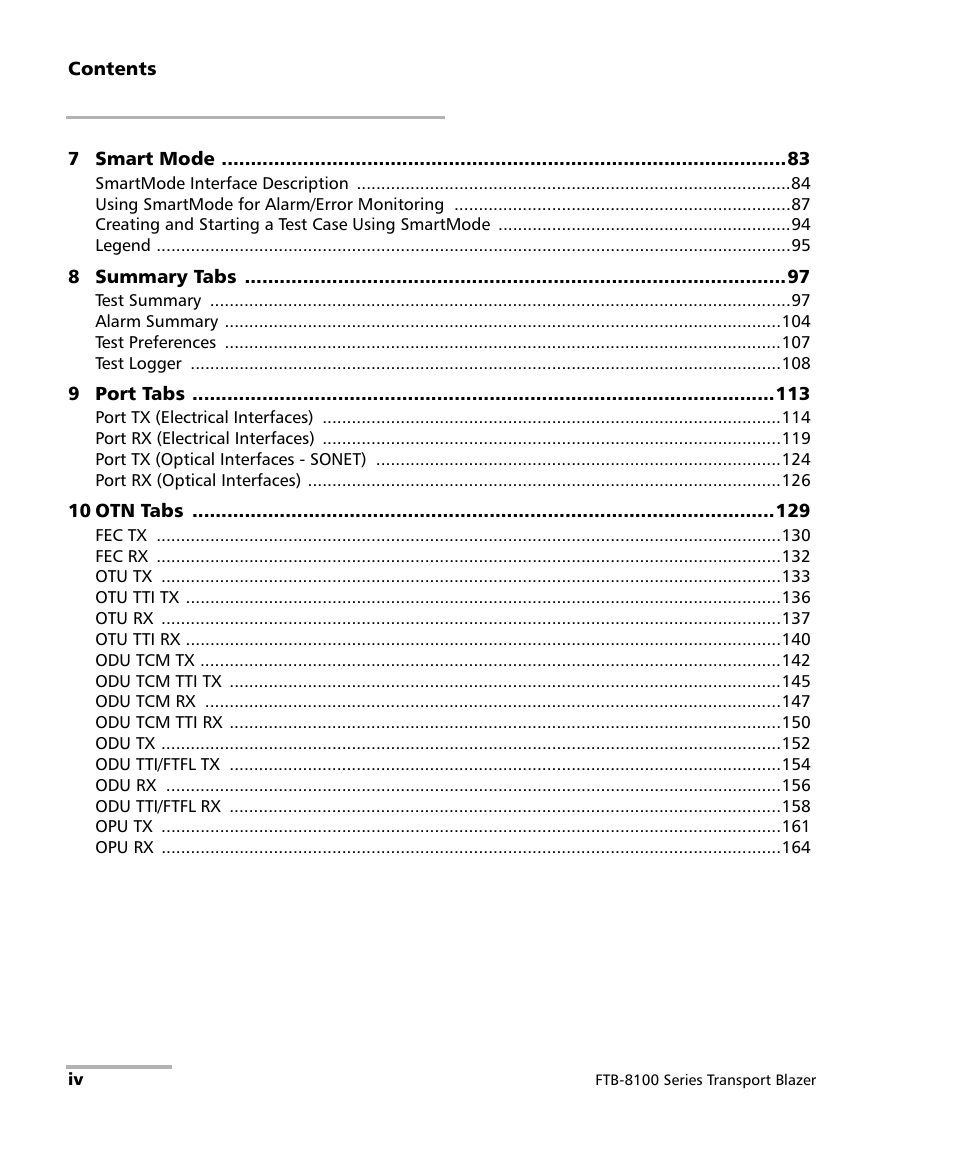 EXFO FTB-8100 Series Transport Blazer for FTB-200 User Manual | Page 4 / 518
