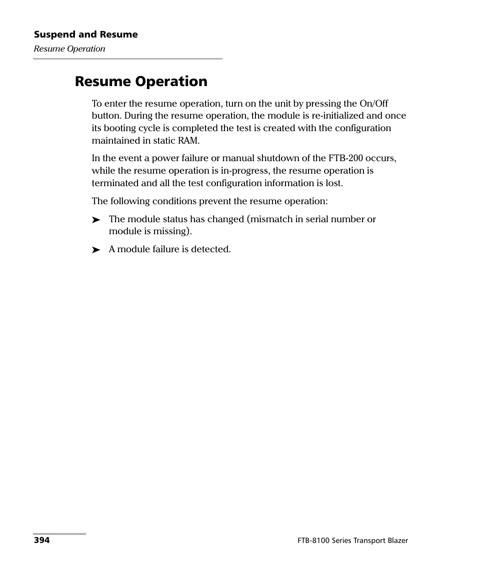 Resume operation | EXFO FTB-8100 Series Transport Blazer for FTB-200 User Manual | Page 406 / 518