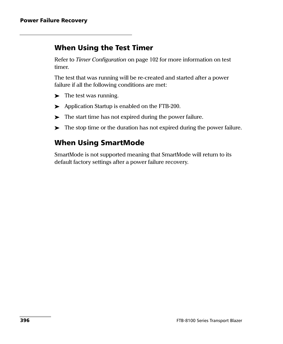 When using the test timer, When using smartmode | EXFO FTB-8100 Series Transport Blazer for FTB-200 User Manual | Page 408 / 518