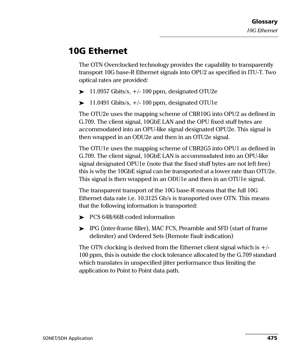 10g ethernet | EXFO FTB-8100 Series Transport Blazer for FTB-200 User Manual | Page 487 / 518