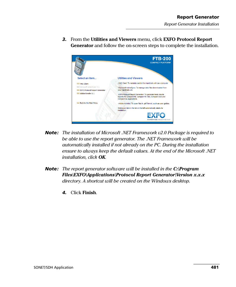 EXFO FTB-8100 Series Transport Blazer for FTB-200 User Manual | Page 493 / 518