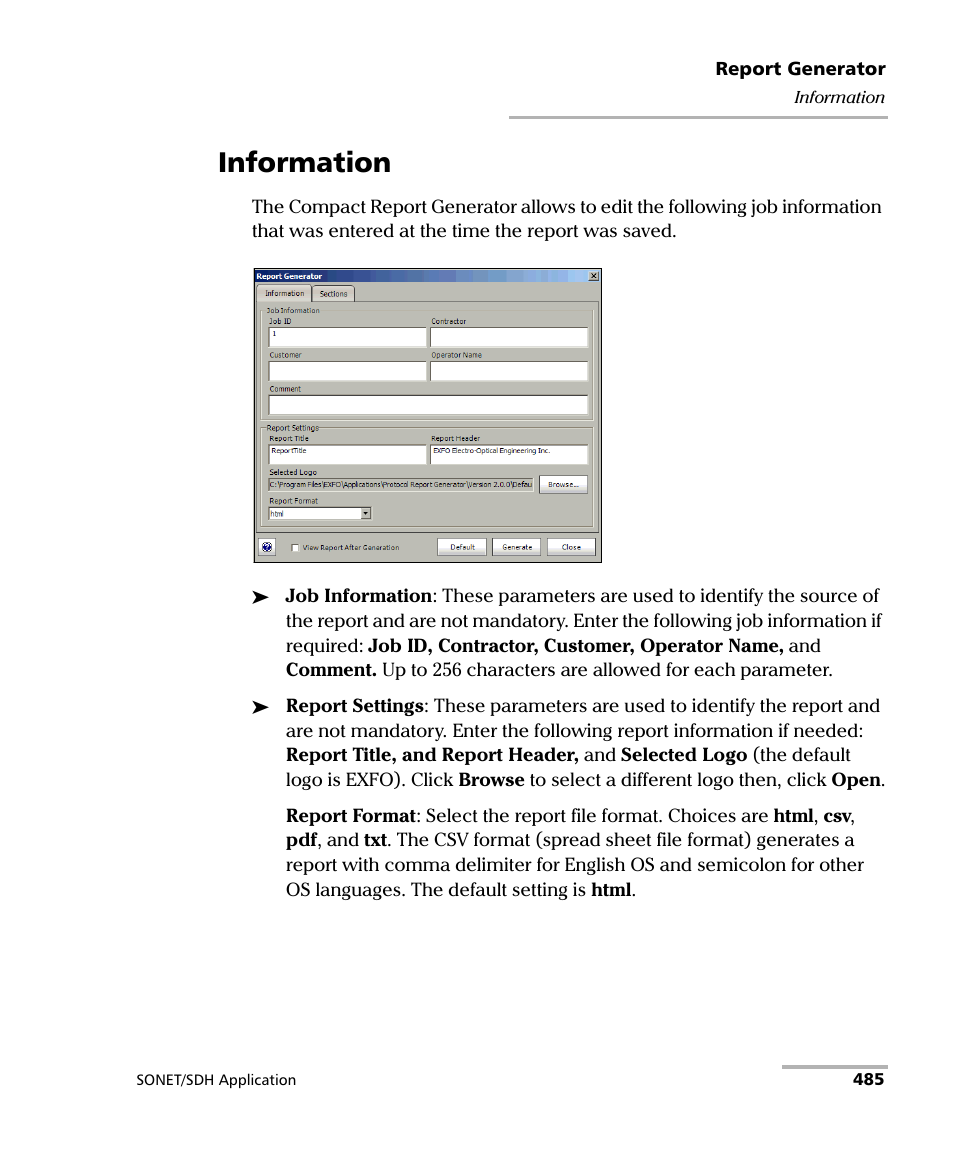 Information | EXFO FTB-8100 Series Transport Blazer for FTB-200 User Manual | Page 497 / 518