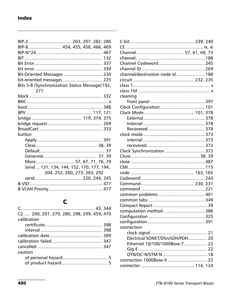 EXFO FTB-8100 Series Transport Blazer for FTB-200 User Manual | Page 502 / 518