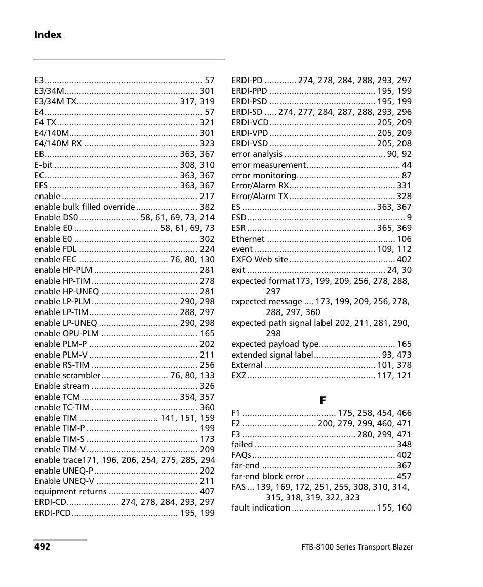 EXFO FTB-8100 Series Transport Blazer for FTB-200 User Manual | Page 504 / 518