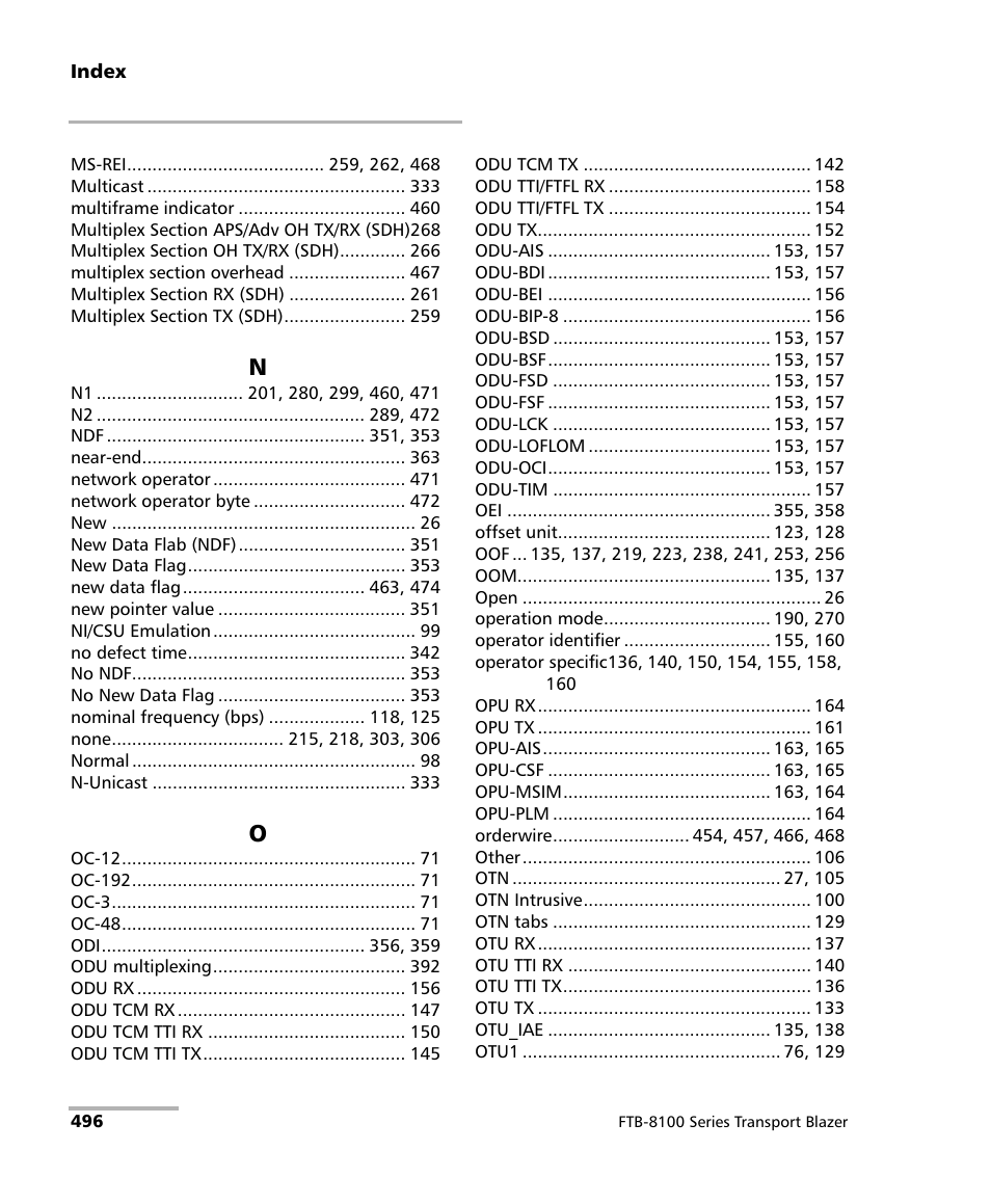 EXFO FTB-8100 Series Transport Blazer for FTB-200 User Manual | Page 508 / 518