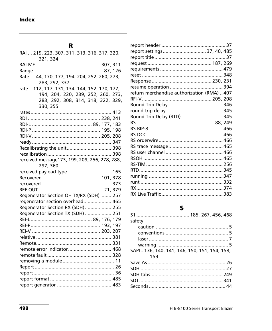 EXFO FTB-8100 Series Transport Blazer for FTB-200 User Manual | Page 510 / 518