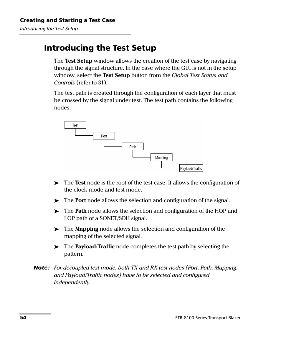 Introducing the test setup | EXFO FTB-8100 Series Transport Blazer for FTB-200 User Manual | Page 66 / 518