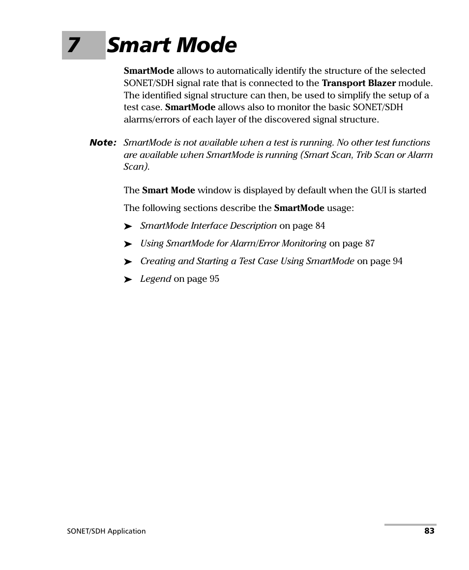 7 smart mode, 7smart mode | EXFO FTB-8100 Series Transport Blazer for FTB-200 User Manual | Page 95 / 518