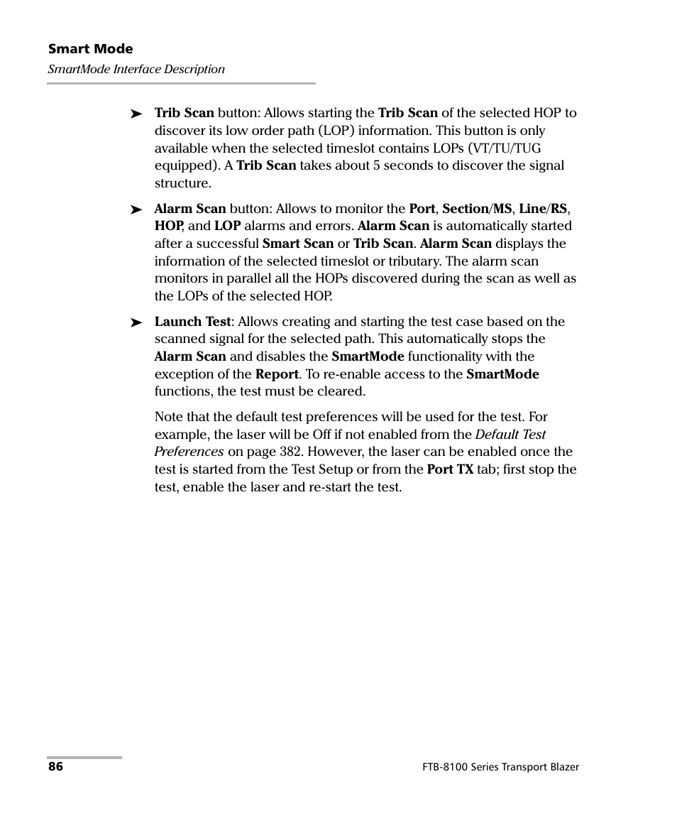 EXFO FTB-8100 Series Transport Blazer for FTB-200 User Manual | Page 98 / 518
