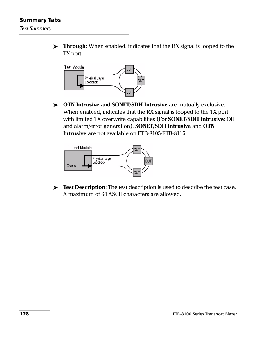 EXFO FTB-8100 Series Transport Blazer for FTB-500 User Manual | Page 142 / 719