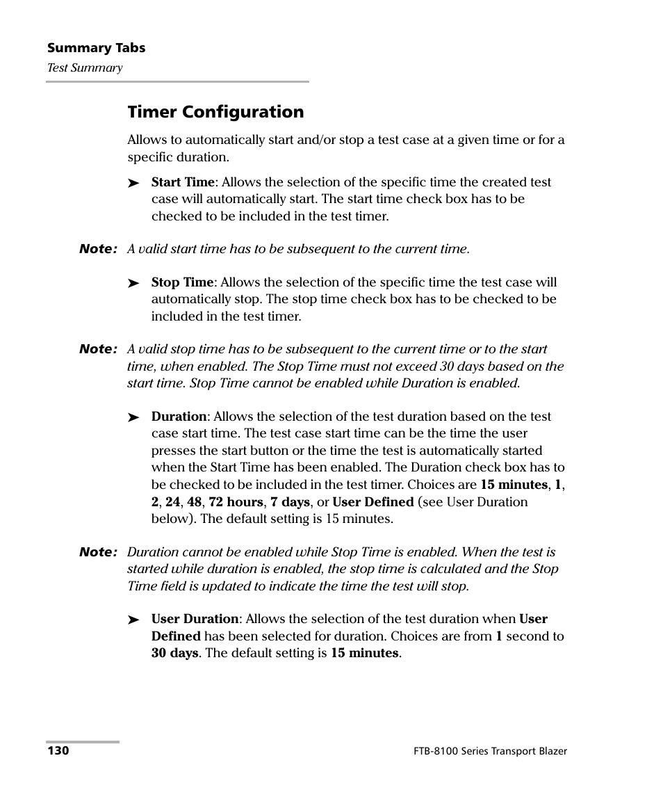 Timer configuration | EXFO FTB-8100 Series Transport Blazer for FTB-500 User Manual | Page 144 / 719