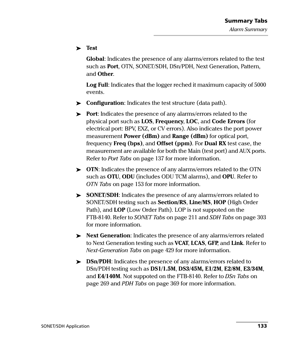 EXFO FTB-8100 Series Transport Blazer for FTB-500 User Manual | Page 147 / 719