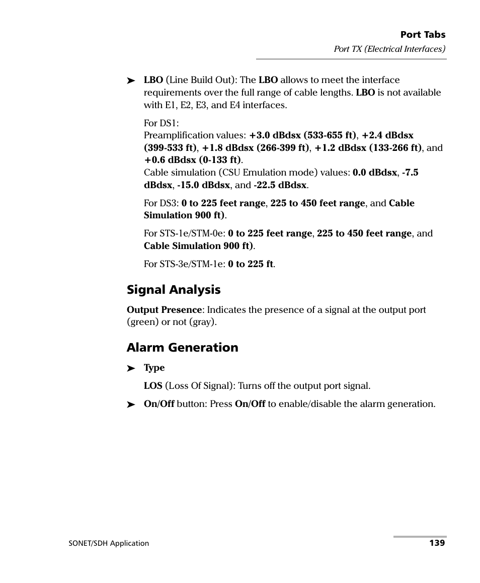 Signal analysis, Alarm generation | EXFO FTB-8100 Series Transport Blazer for FTB-500 User Manual | Page 153 / 719