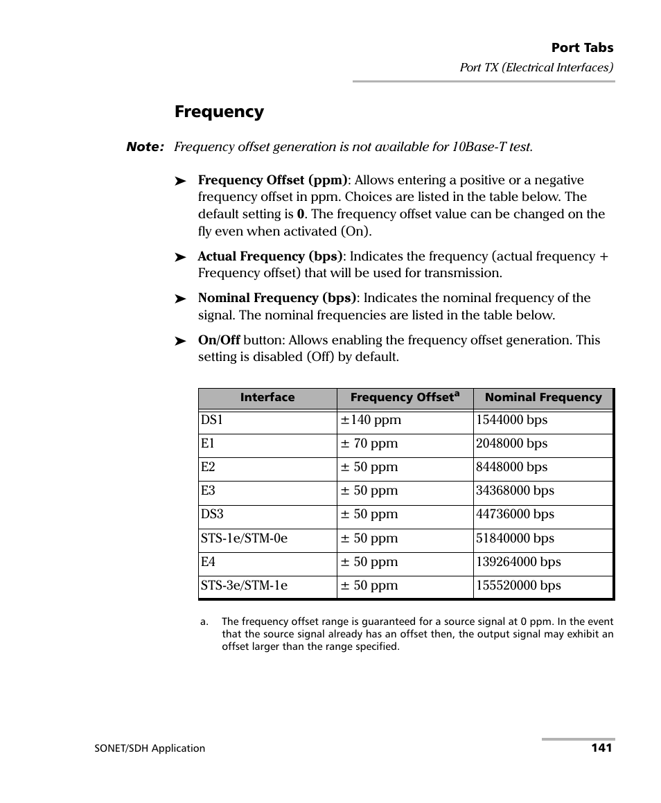 Frequency | EXFO FTB-8100 Series Transport Blazer for FTB-500 User Manual | Page 155 / 719