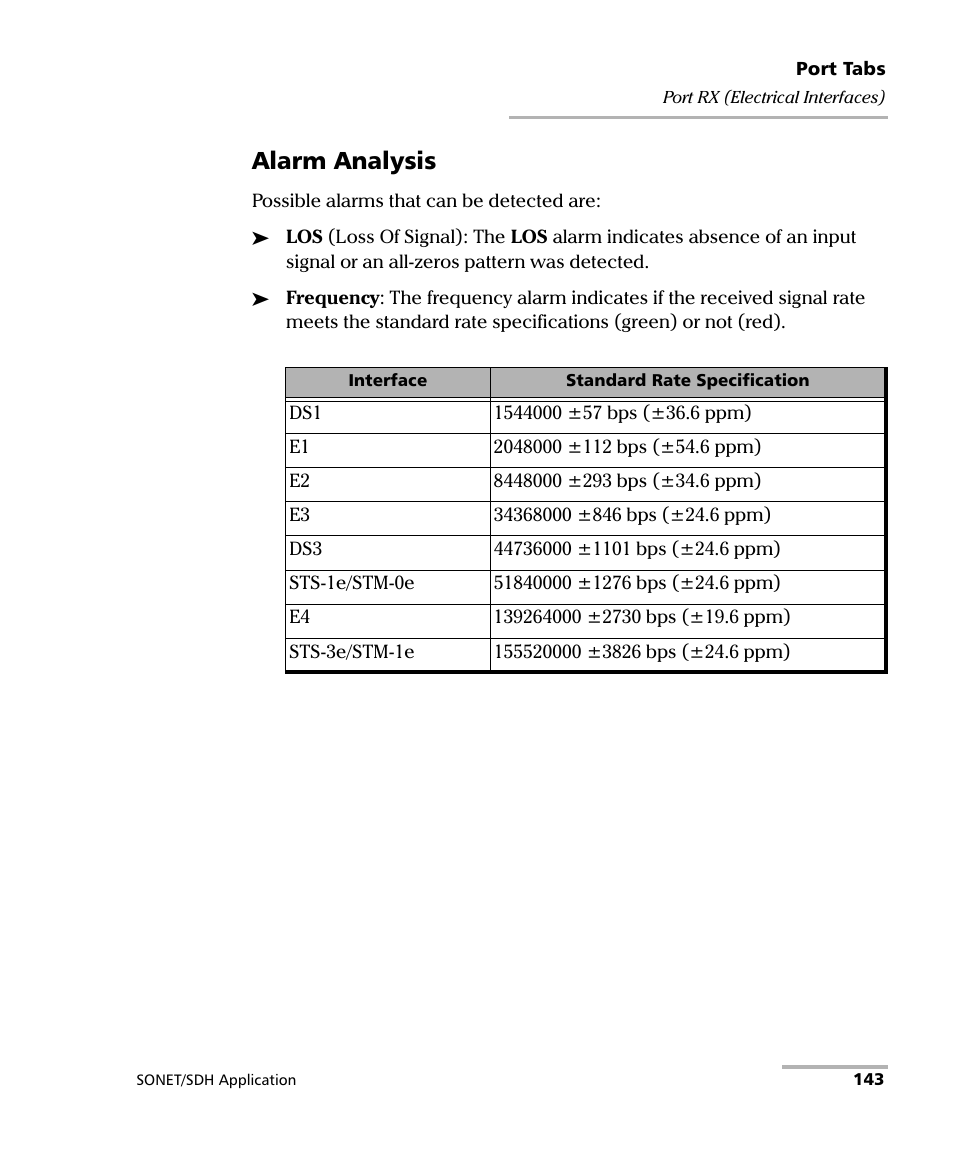 Alarm analysis | EXFO FTB-8100 Series Transport Blazer for FTB-500 User Manual | Page 157 / 719