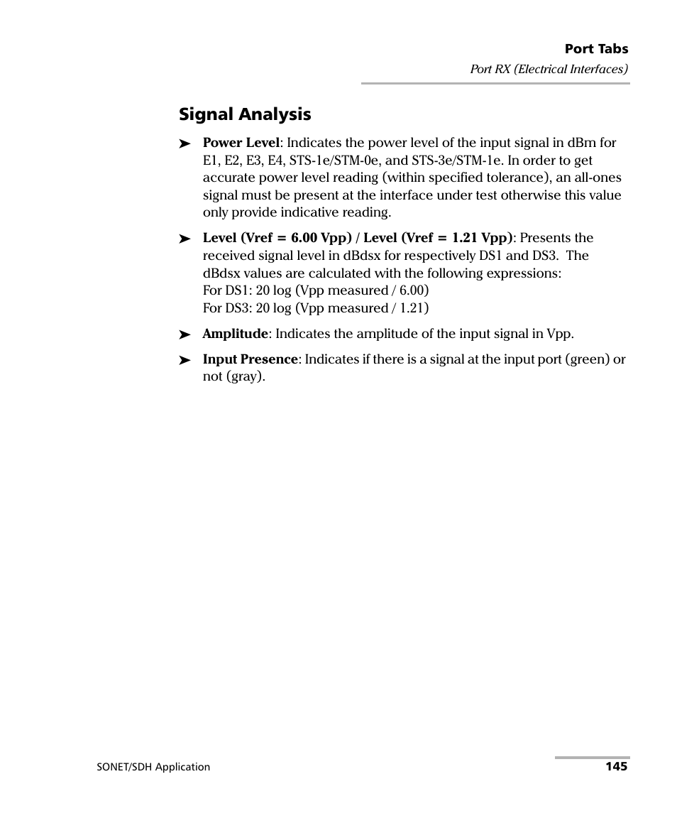 Signal analysis | EXFO FTB-8100 Series Transport Blazer for FTB-500 User Manual | Page 159 / 719