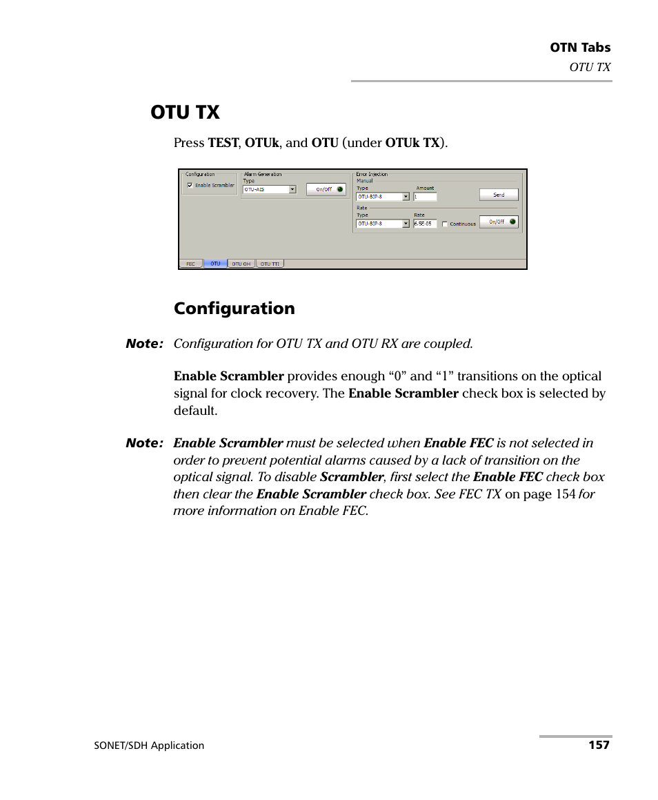 Otu tx, Configuration | EXFO FTB-8100 Series Transport Blazer for FTB-500 User Manual | Page 171 / 719