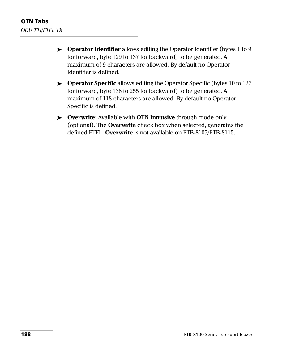 EXFO FTB-8100 Series Transport Blazer for FTB-500 User Manual | Page 202 / 719