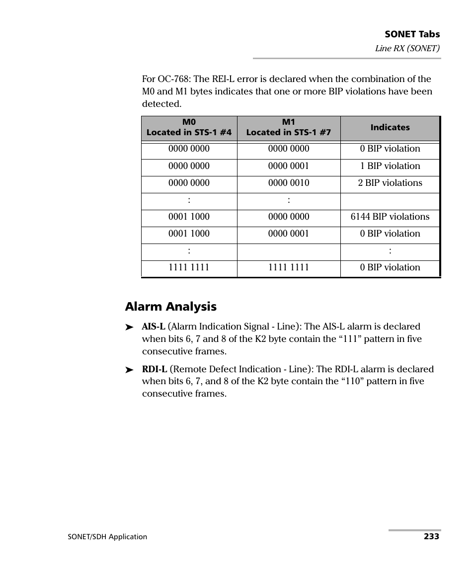 Alarm analysis | EXFO FTB-8100 Series Transport Blazer for FTB-500 User Manual | Page 247 / 719