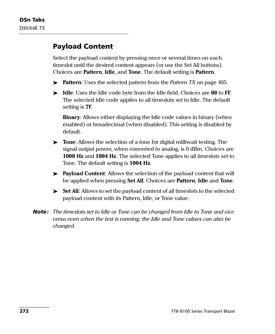 Payload content | EXFO FTB-8100 Series Transport Blazer for FTB-500 User Manual | Page 286 / 719