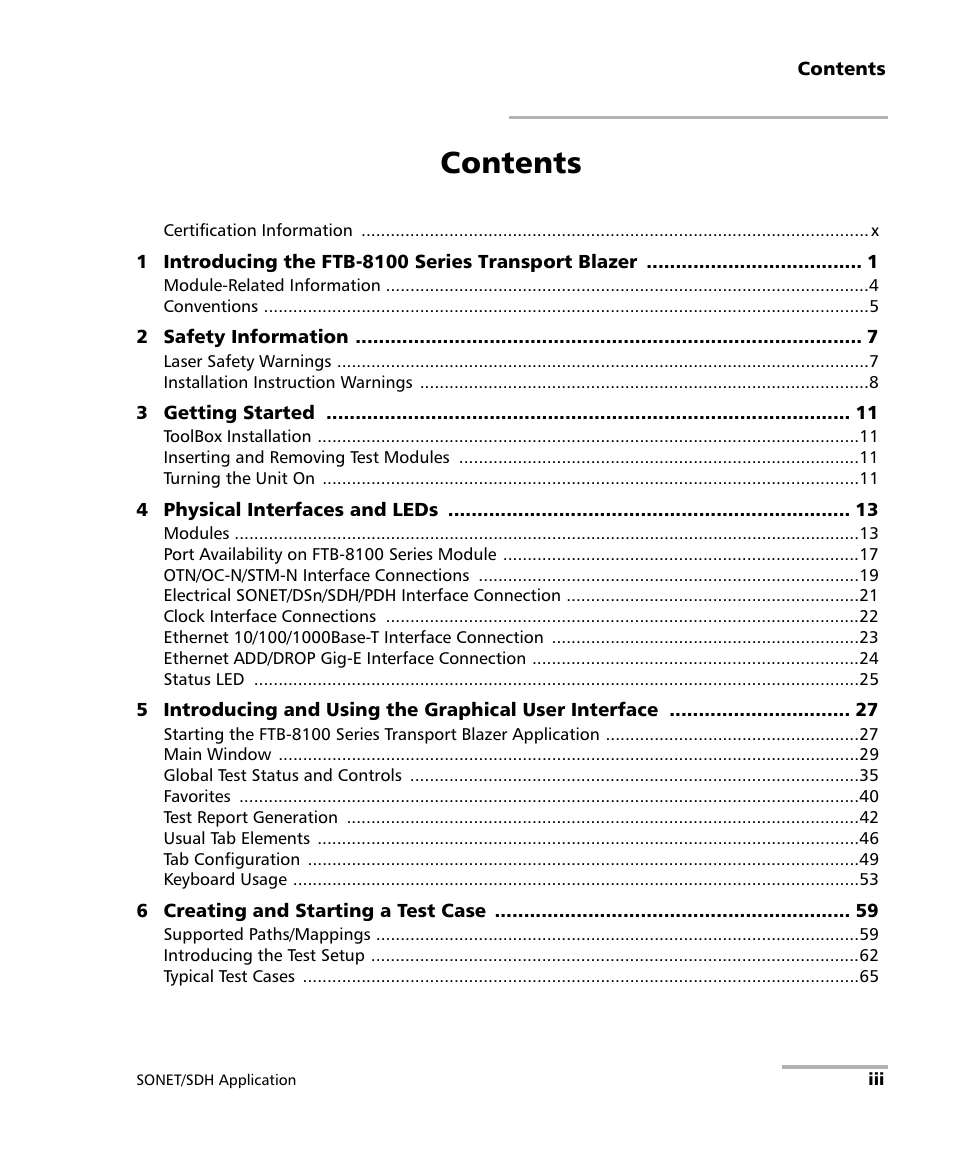 EXFO FTB-8100 Series Transport Blazer for FTB-500 User Manual | Page 3 / 719
