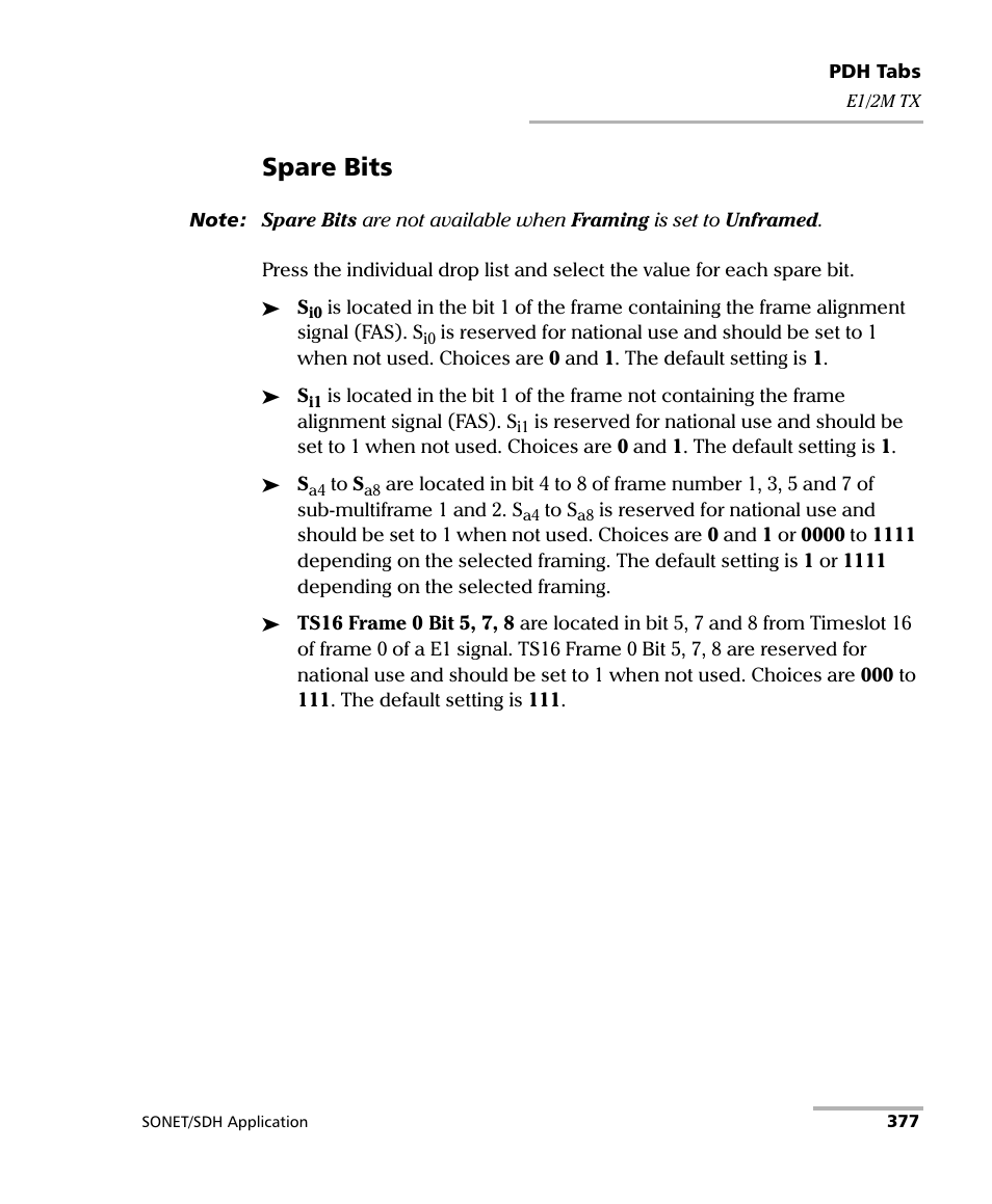 Spare bits | EXFO FTB-8100 Series Transport Blazer for FTB-500 User Manual | Page 391 / 719