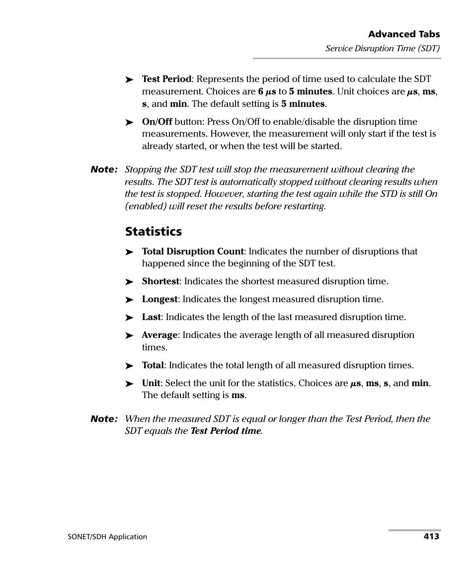 Statistics | EXFO FTB-8100 Series Transport Blazer for FTB-500 User Manual | Page 427 / 719