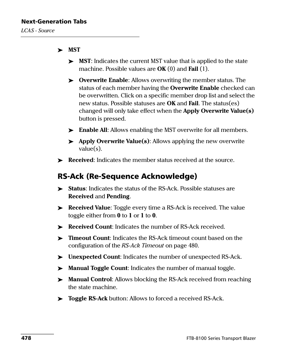 Rs-ack (re-sequence acknowledge) | EXFO FTB-8100 Series Transport Blazer for FTB-500 User Manual | Page 492 / 719
