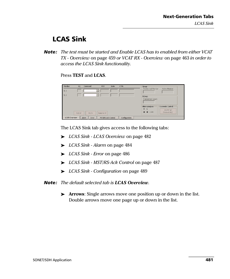 Lcas sink | EXFO FTB-8100 Series Transport Blazer for FTB-500 User Manual | Page 495 / 719