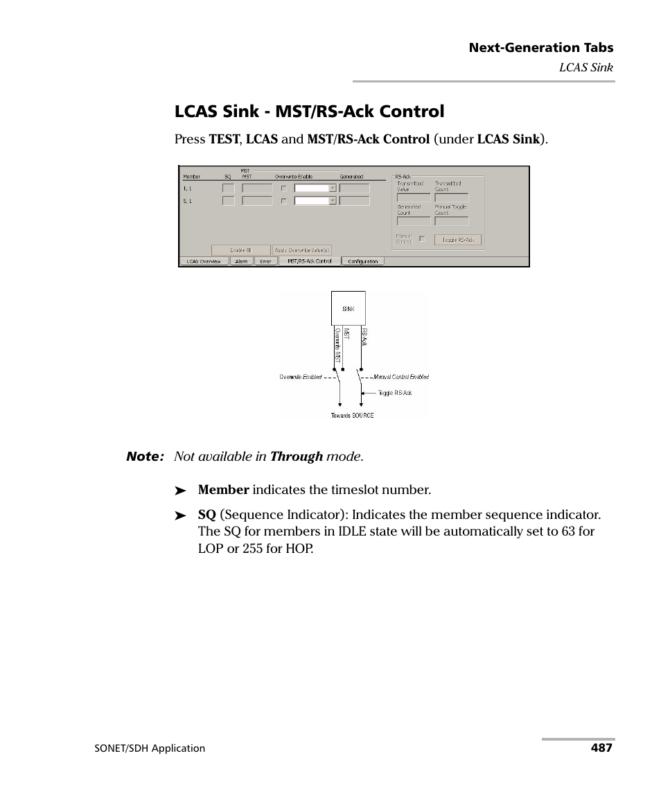 Lcas sink - mst/rs-ack control | EXFO FTB-8100 Series Transport Blazer for FTB-500 User Manual | Page 501 / 719