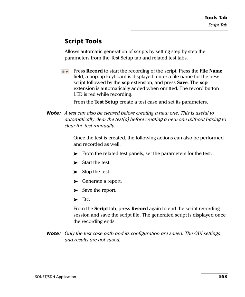 Script tools | EXFO FTB-8100 Series Transport Blazer for FTB-500 User Manual | Page 567 / 719