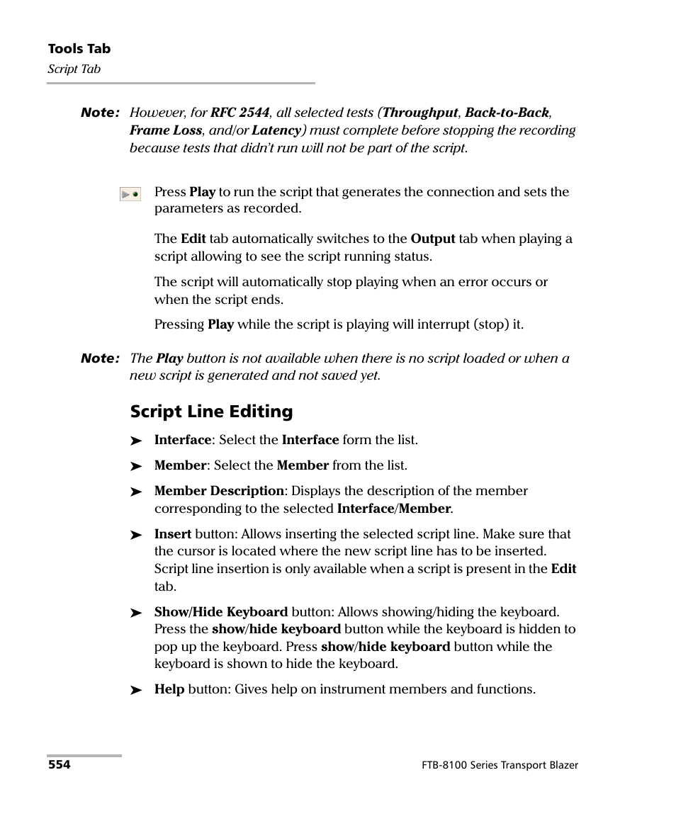 Script line editing | EXFO FTB-8100 Series Transport Blazer for FTB-500 User Manual | Page 568 / 719