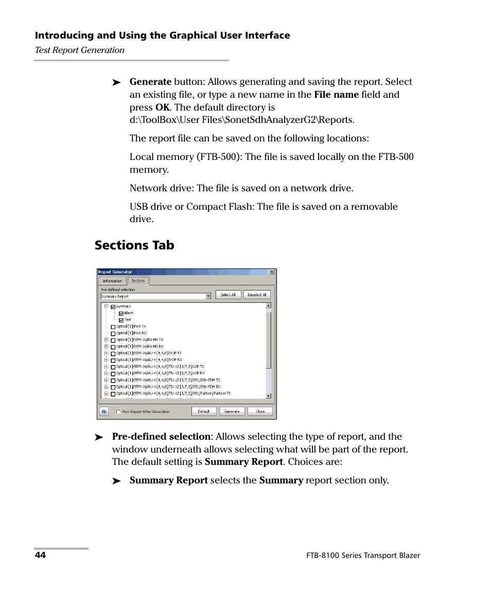 EXFO FTB-8100 Series Transport Blazer for FTB-500 User Manual | Page 58 / 719