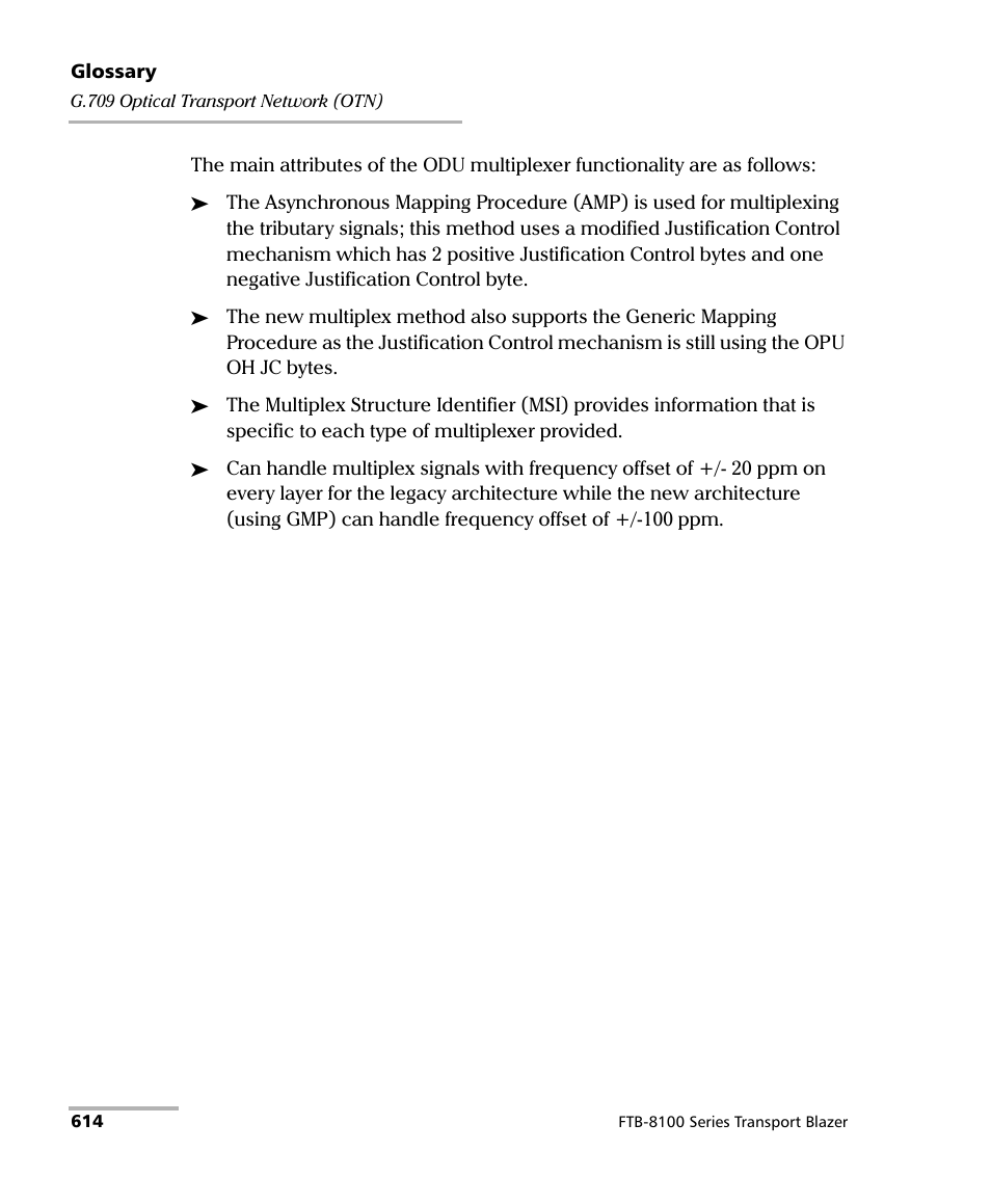 EXFO FTB-8100 Series Transport Blazer for FTB-500 User Manual | Page 628 / 719