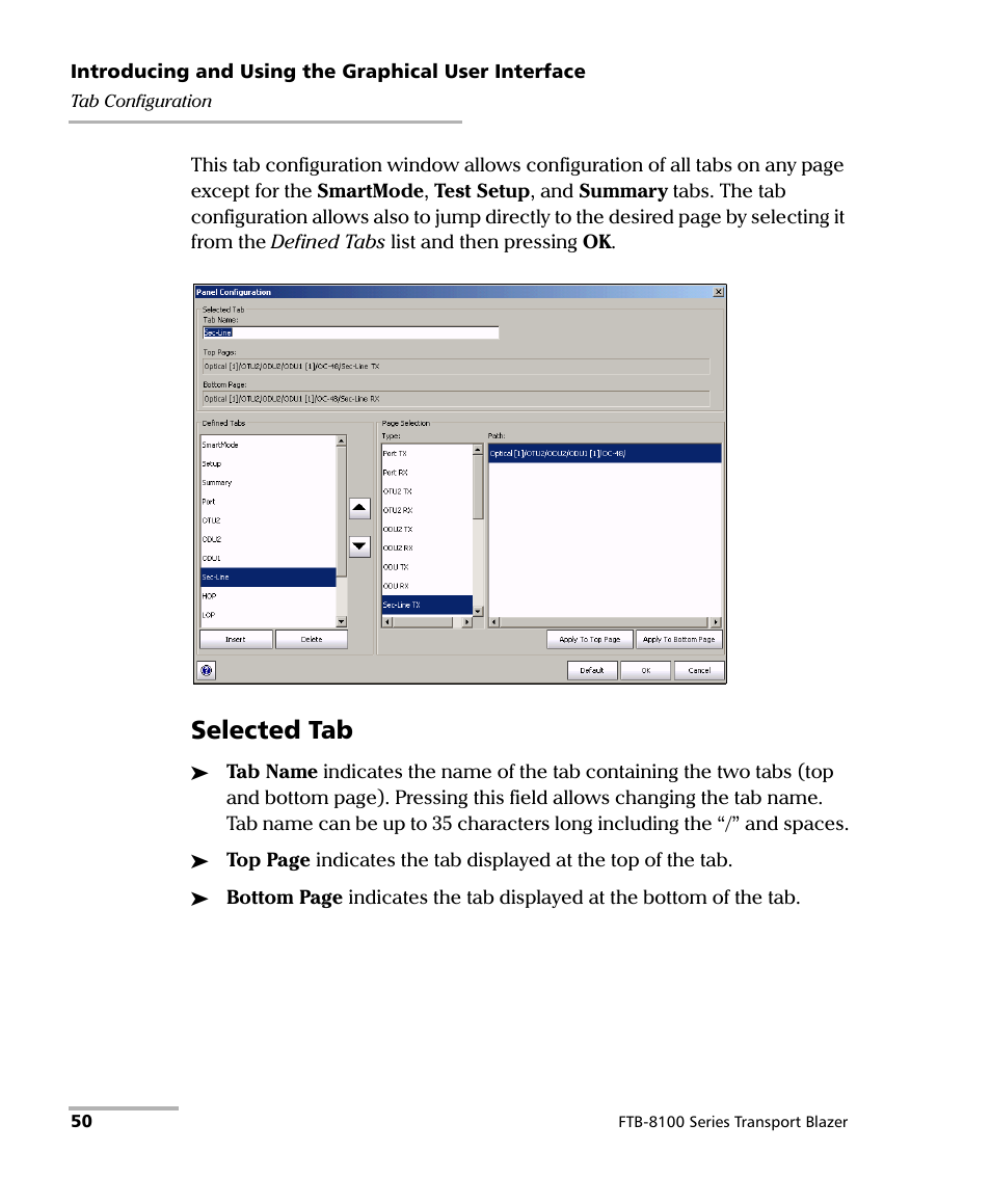 Selected tab | EXFO FTB-8100 Series Transport Blazer for FTB-500 User Manual | Page 64 / 719