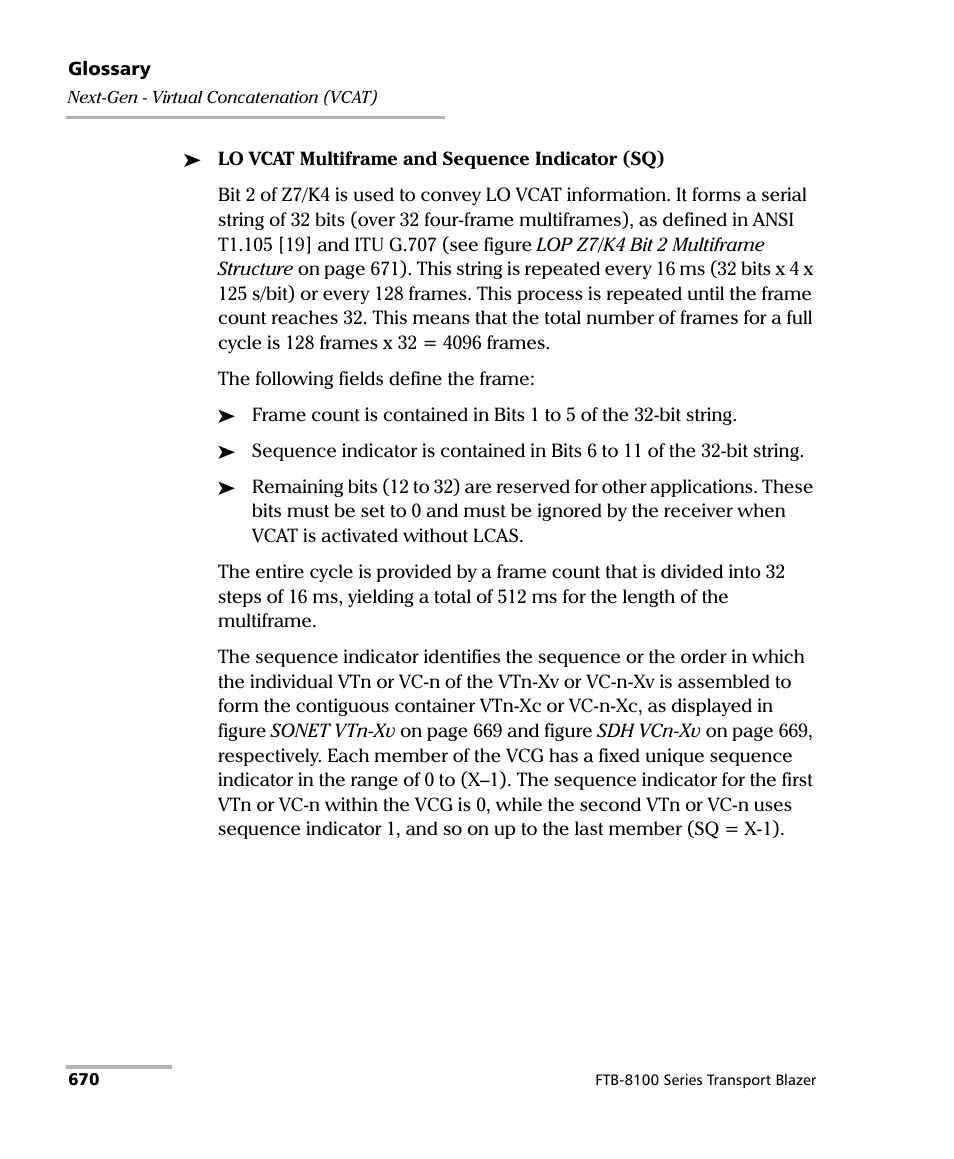 EXFO FTB-8100 Series Transport Blazer for FTB-500 User Manual | Page 684 / 719