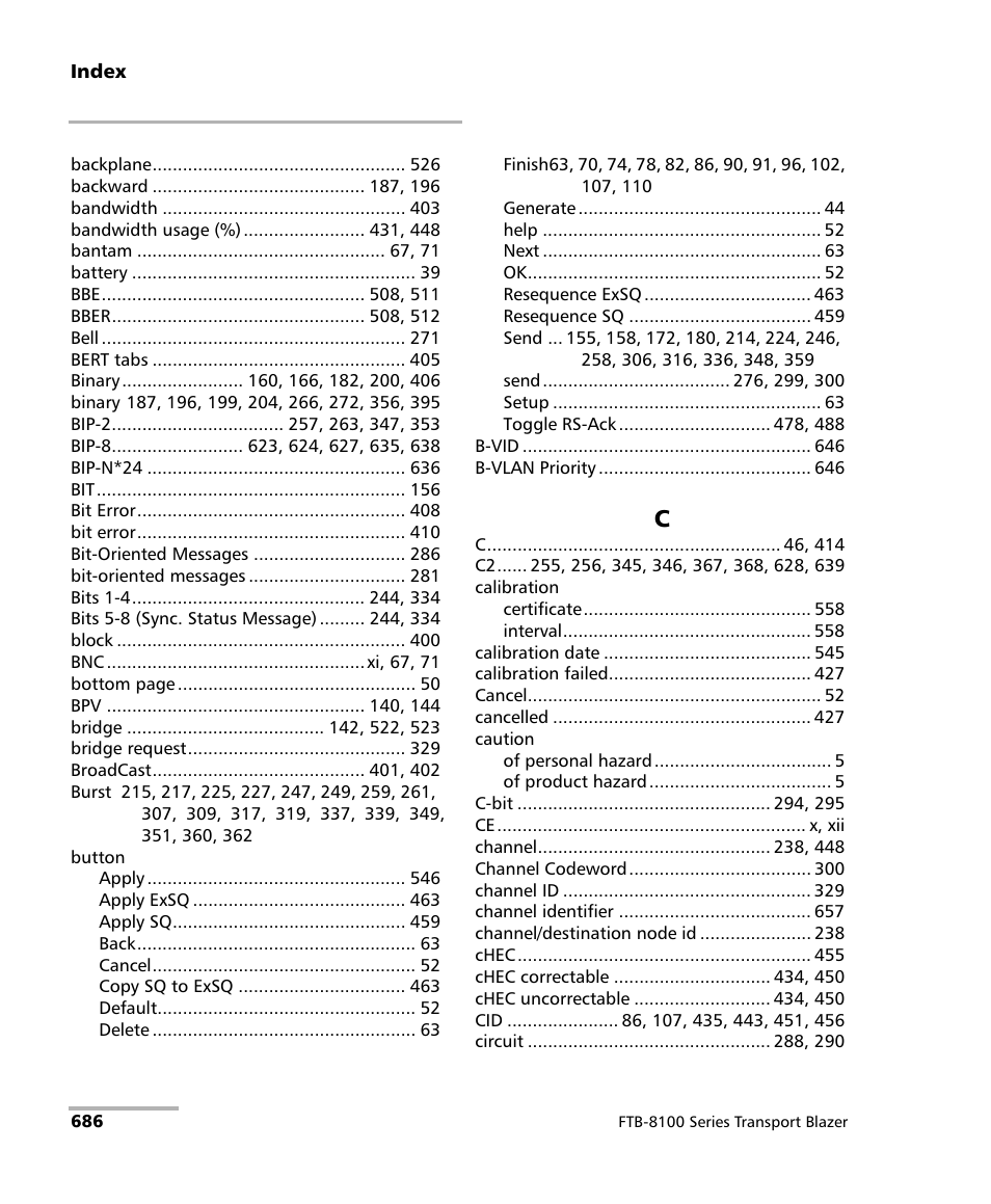 EXFO FTB-8100 Series Transport Blazer for FTB-500 User Manual | Page 700 / 719